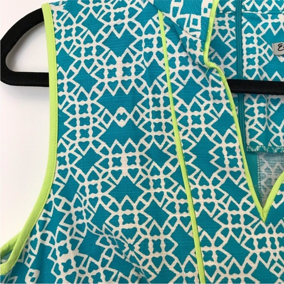 ELIZA J Sleeveless Blue Patterned Dress - Picture 5 of 10